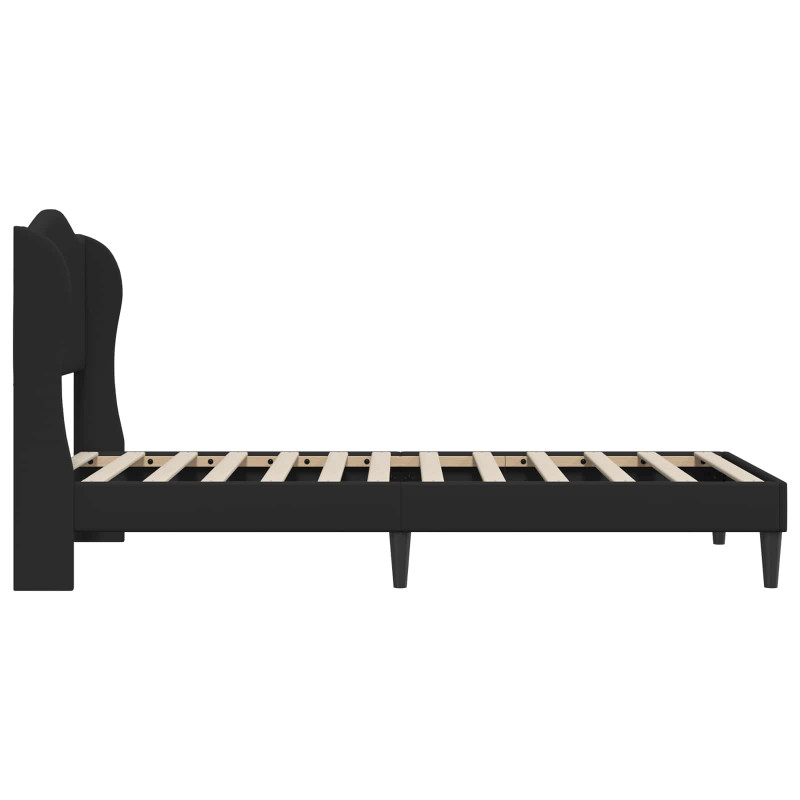 Ramka łóżka Z zagłówkiem Czarny 80 x 200 cm Ekoskóra