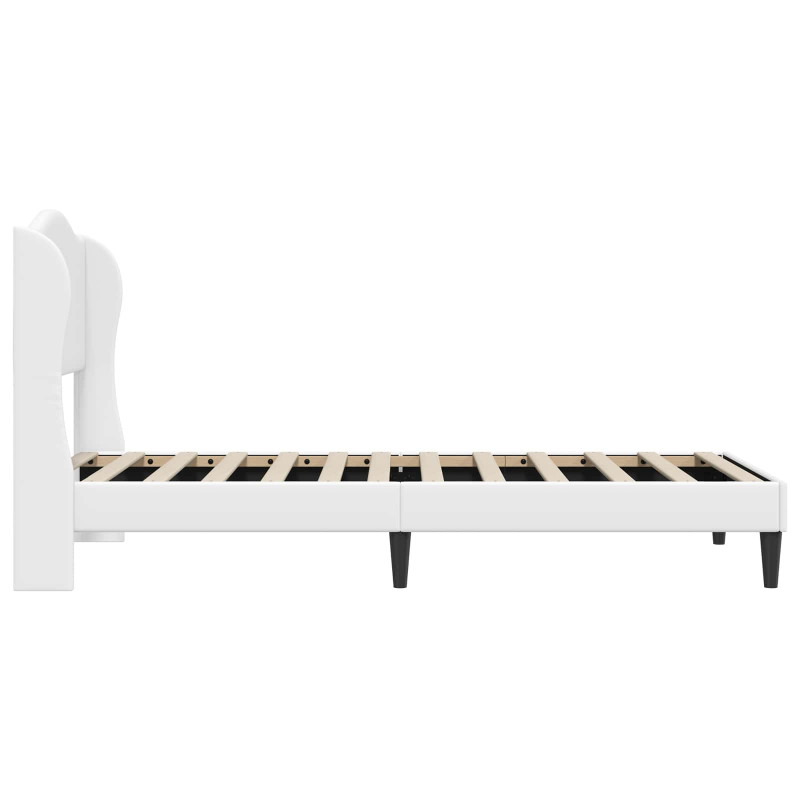 Ramka łóżka Z zagłówkiem Biały 90 x 190 cm Ekoskóra