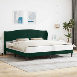 Ramka łóżka Z zagłówkiem Ciemnozielony 180 x 200 cm Welur