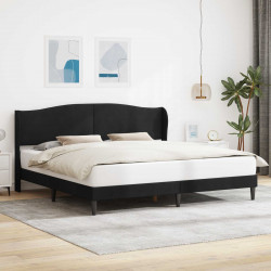 Ramka łóżka Z zagłówkiem Czarny 200 x 200 cm Welur