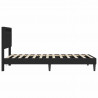 Ramka łóżka z paskami LED Czarny 80 x 200 cm Ekoskóra