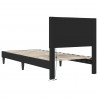 Ramka łóżka z paskami LED Czarny 80 x 200 cm Ekoskóra
