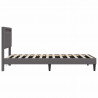 Ramka łóżka z paskami LED Szary 90 x 190 cm Ekoskóra