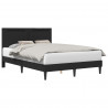 Ramka łóżka z paskami LED Czarny 140 x 190 cm Ekoskóra