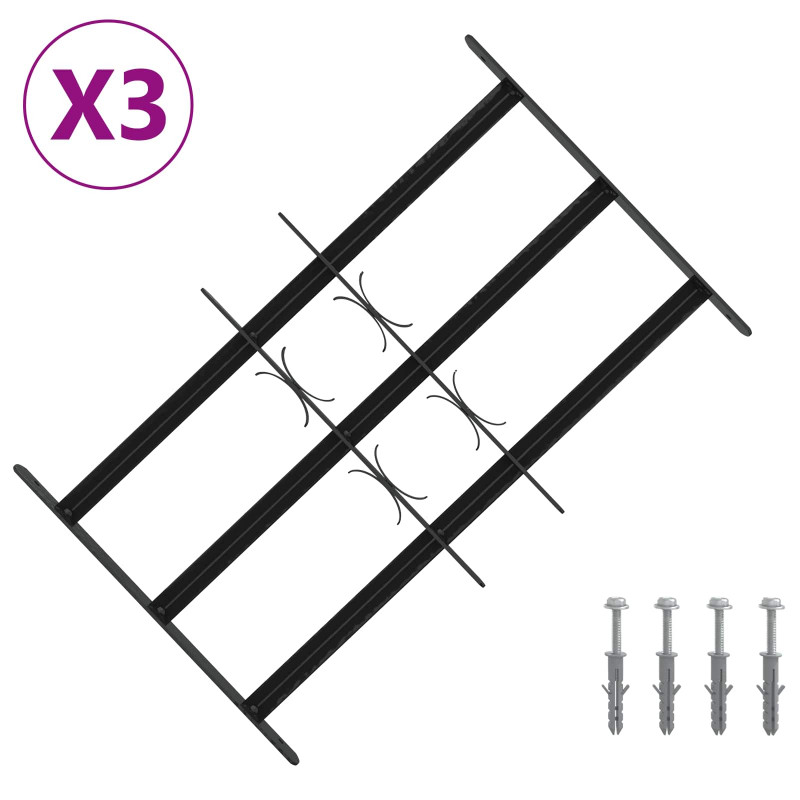 Krata zabezpieczająca do okien z 3 poprzeczkami 3 pcs 43-74 cm