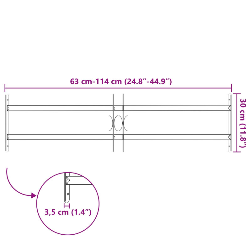 Krata bezpieczeństwa do okien z 2 poprzeczkami 63-114 cm
