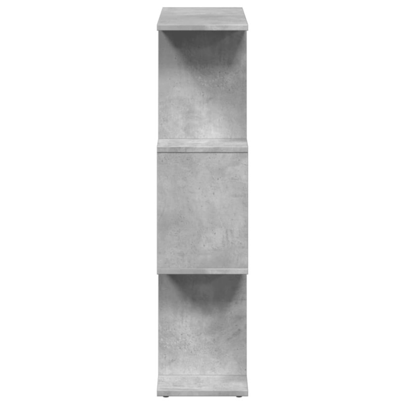 Regał przegroda, 3 poziomy, szarość betonu, 70x24x97 cm