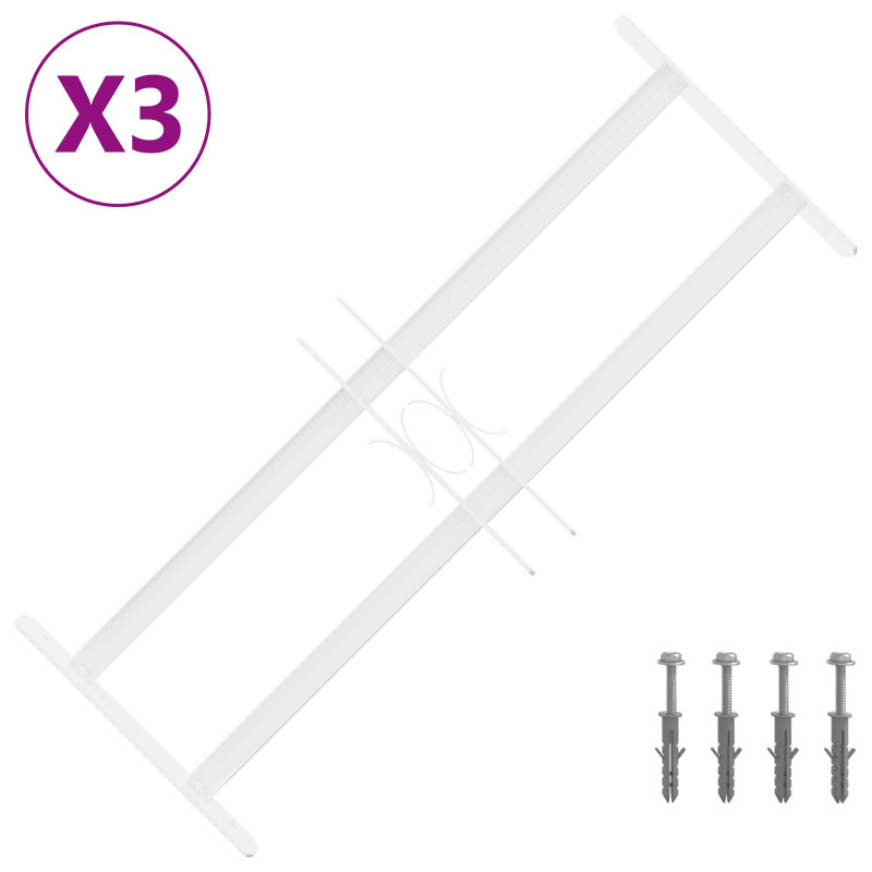 Krata bezpieczeństwa do okien z 2 poprzeczkami 3 pcs 43-74 cm