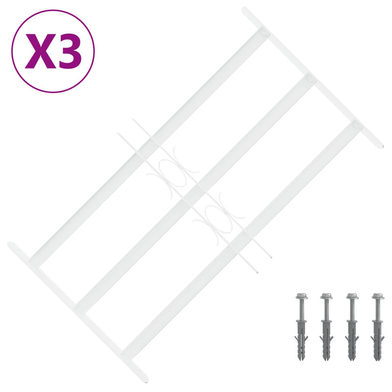 Krata zabezpieczająca do okien z 3 poprzeczkami 3 pcs 43-74 cm
