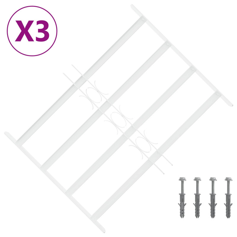 Krata zabezpieczająca do okien z 4 poprzeczkami 3 pcs 43-74 cm
