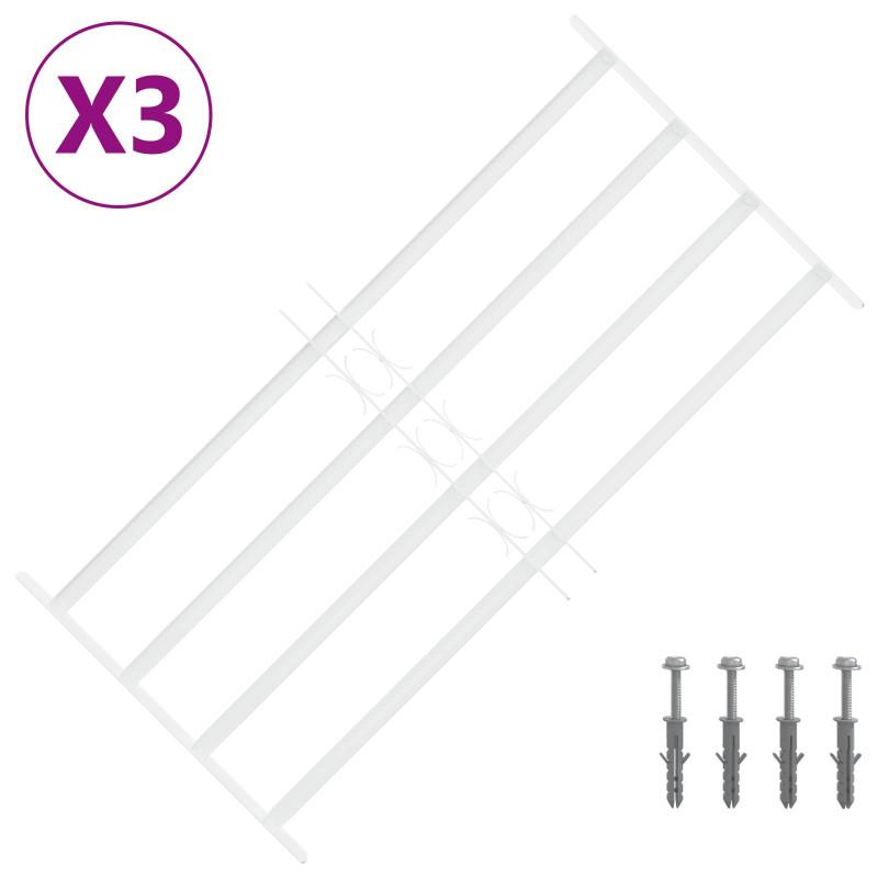 Krata zabezpieczająca do okien z 4 poprzeczkami 3 pcs 63-114 cm
