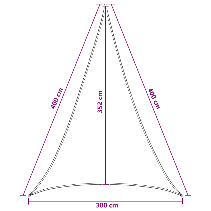 Żagiel przeciwsłoneczny 3 x 4 x 4 m HDPE