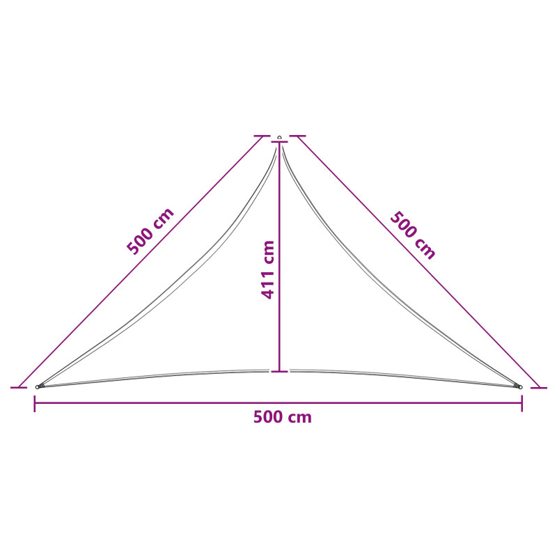 Żagiel przeciwsłoneczny 5 x 5 x 5 m HDPE