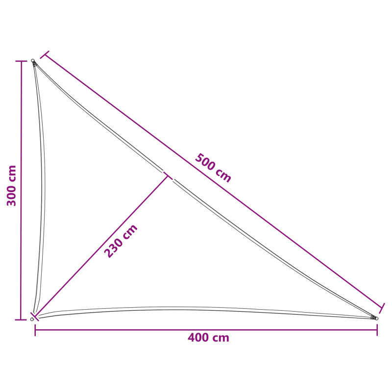 Żagiel przeciwsłoneczny 3 x 4 x 5 m HDPE