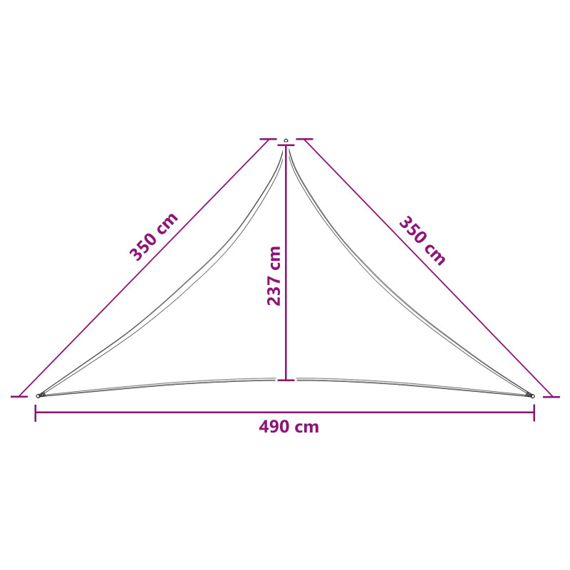 Żagiel przeciwsłoneczny 3,5 x 3,5 x 4,9 m HDPE