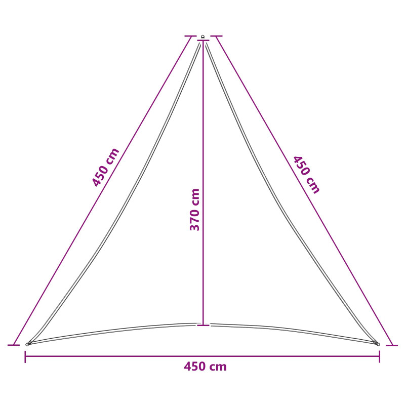 Żagiel przeciwsłoneczny 4,5 x 4,5 x 4,5 m HDPE