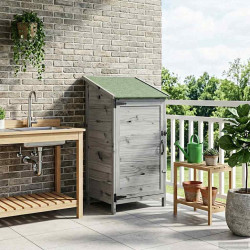 Shed ogrodowy Szary 59 x 56 x 113,5 cm Drewno inżynieryjne