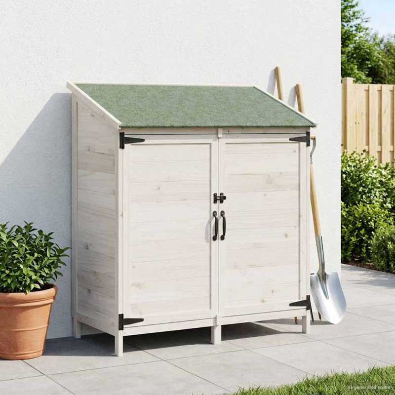 Shed ogrodowy Biały 106,5 x 56 x 113,5 cm Drewno inżynieryjne