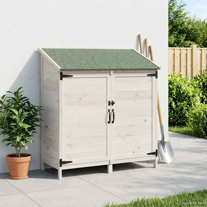 Shed ogrodowy Biały 106,5 x 56 x 113,5 cm Drewno inżynieryjne