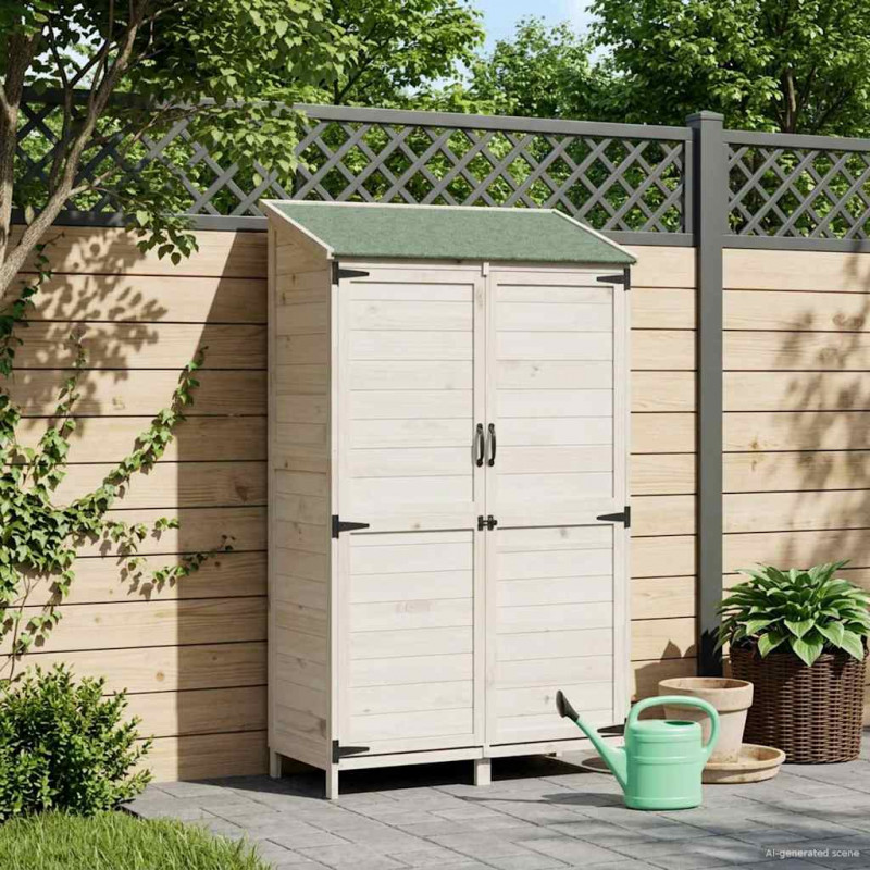Shed ogrodowy Biały 106,5 x 56 x 176 cm Drewno inżynieryjne