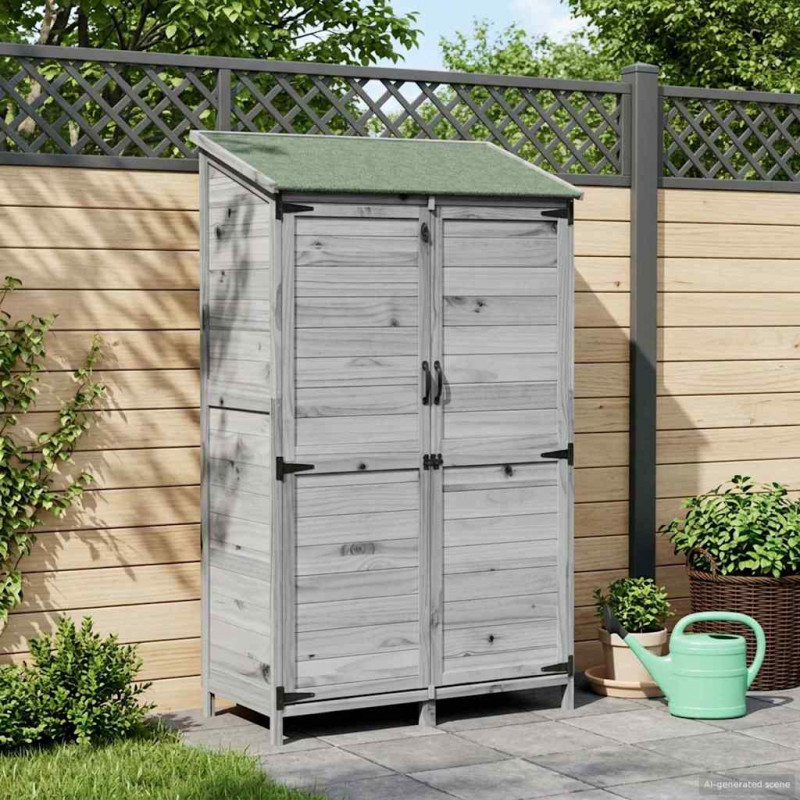 Shed ogrodowy Szary 106,5 x 56 x 176 cm Drewno inżynieryjne