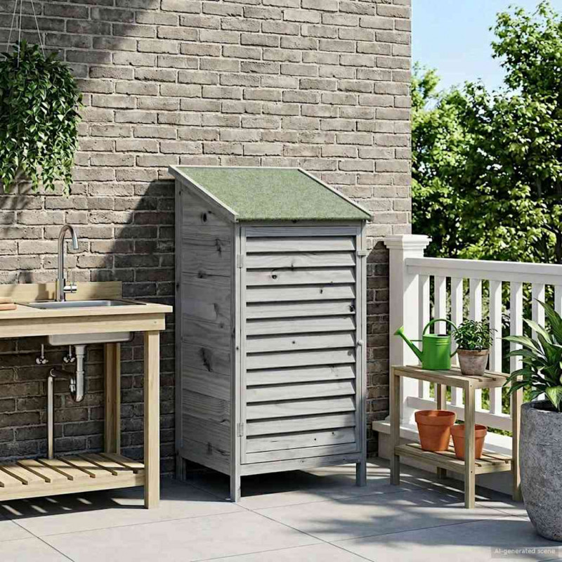 Shed ogrodowy Szary 59 x 56 x 113,5 cm Drewno Świerkowe