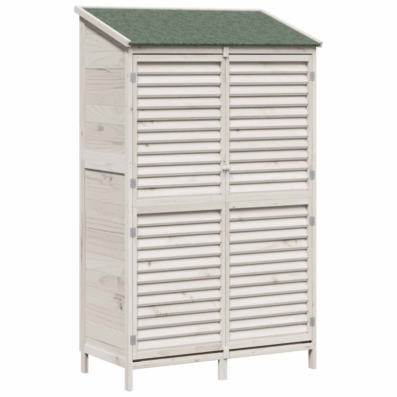 Shed ogrodowy Biały 106 x 56 x 176,5 cm Drewno Świerkowe