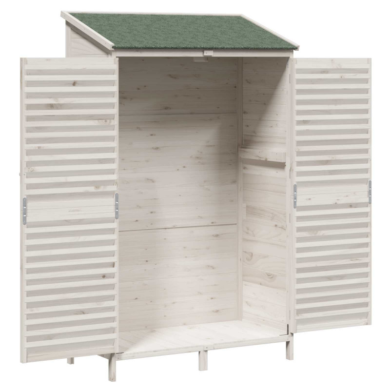 Shed ogrodowy Biały 106 x 56 x 176,5 cm Drewno Świerkowe