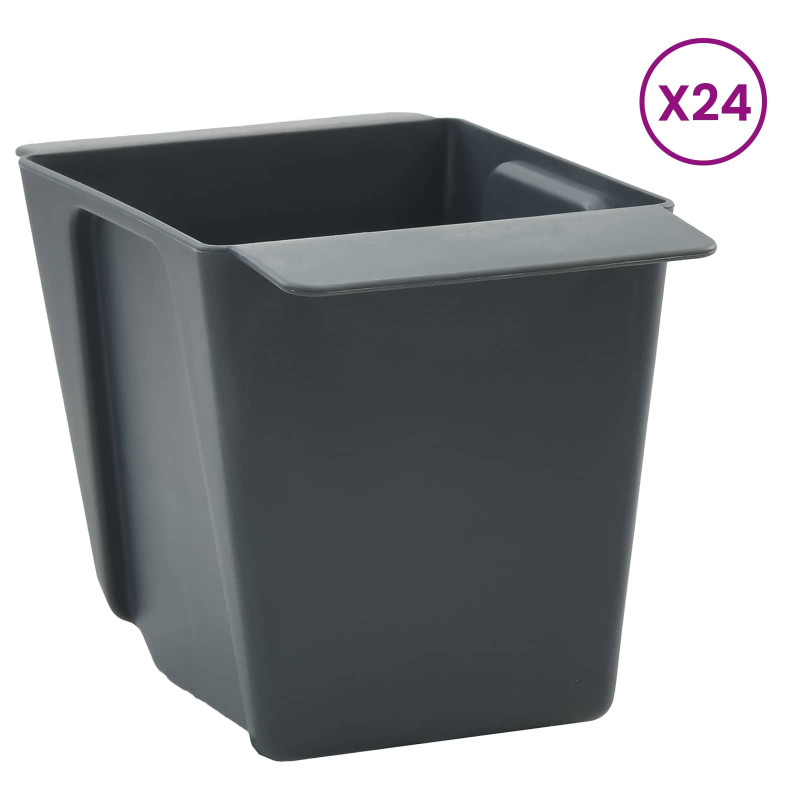 Skrzynki na kwiaty do palet euro 12 pcs Szary 13,5 x 9 x 9,5 cm