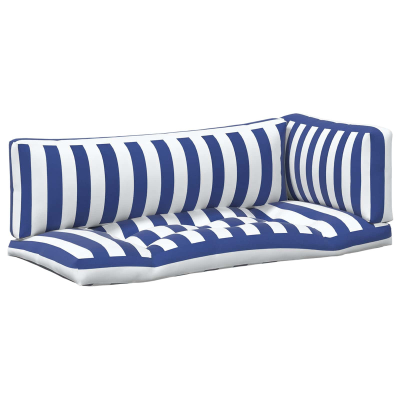 Poduszka na zewnątrz 3 pcs Niebieski i biały 103 x 58 x 10 cm