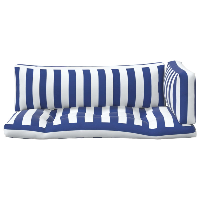 Poduszka na zewnątrz 3 pcs Niebieski i biały 103 x 58 x 10 cm