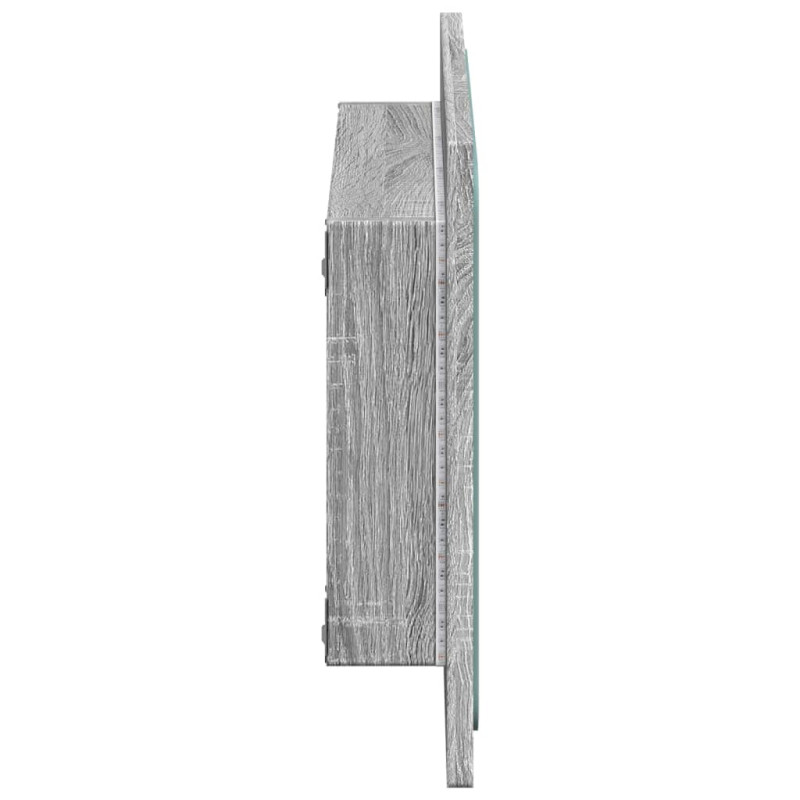Lustro łazienkowe z LED, szary dąb sonoma, 60x8,5x38 cm