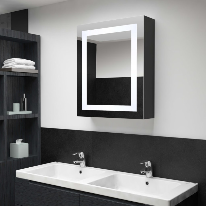 Szafka łazienkowa z lustrem i LED, 50x13x70 cm
