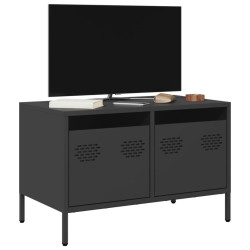Szafka RTV, czarna, 68x39x43,5 cm, stal walcowana na zimno