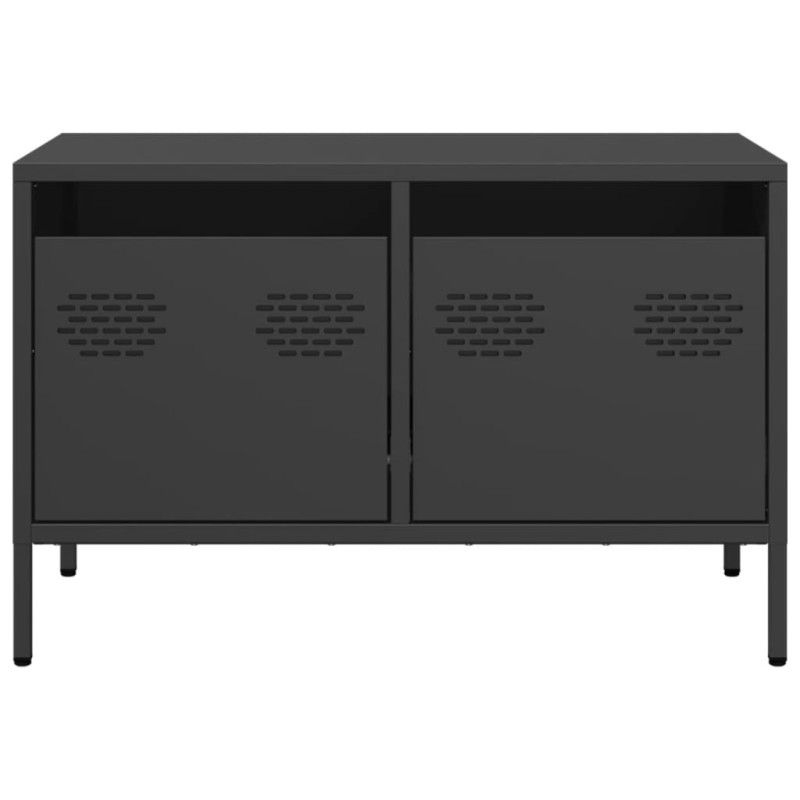Szafka RTV, czarna, 68x39x43,5 cm, stal walcowana na zimno