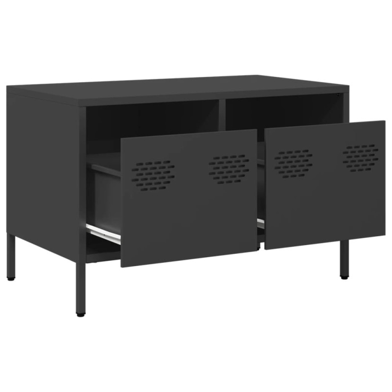 Szafka RTV, czarna, 68x39x43,5 cm, stal walcowana na zimno