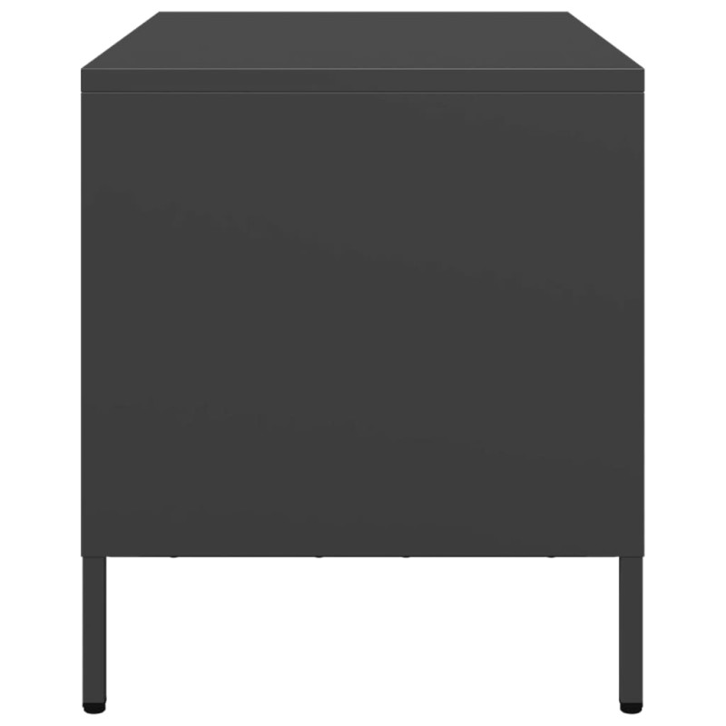 Szafka RTV, czarna, 68x39x43,5 cm, stal walcowana na zimno