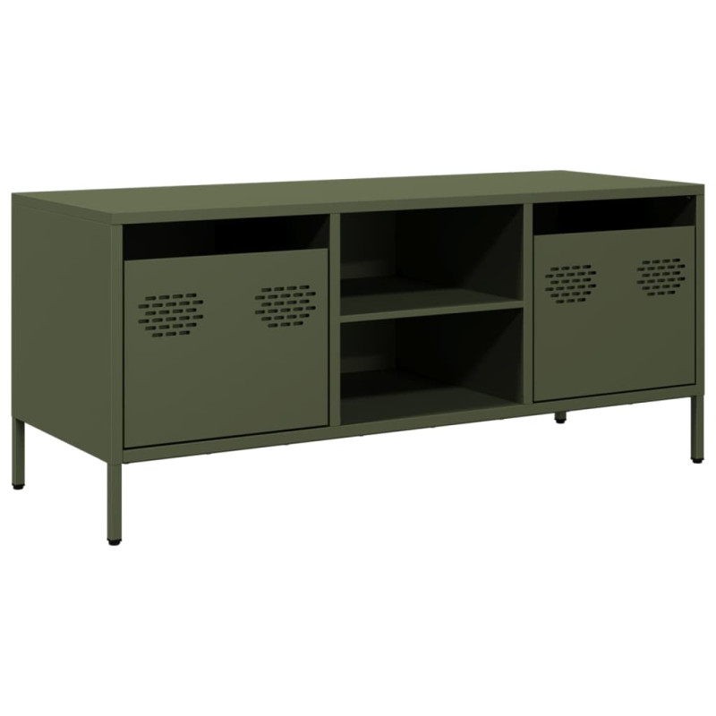 Szafka RTV, oliwkowa, 101,5x39x43,5 cm, stal walcowana na zimno