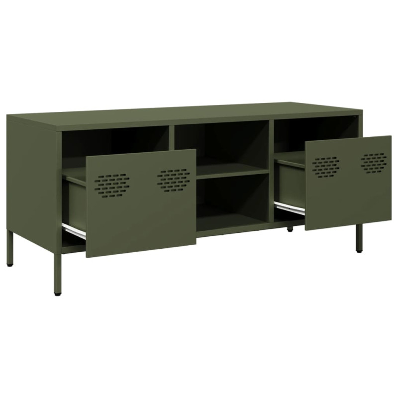 Szafka RTV, oliwkowa, 101,5x39x43,5 cm, stal walcowana na zimno