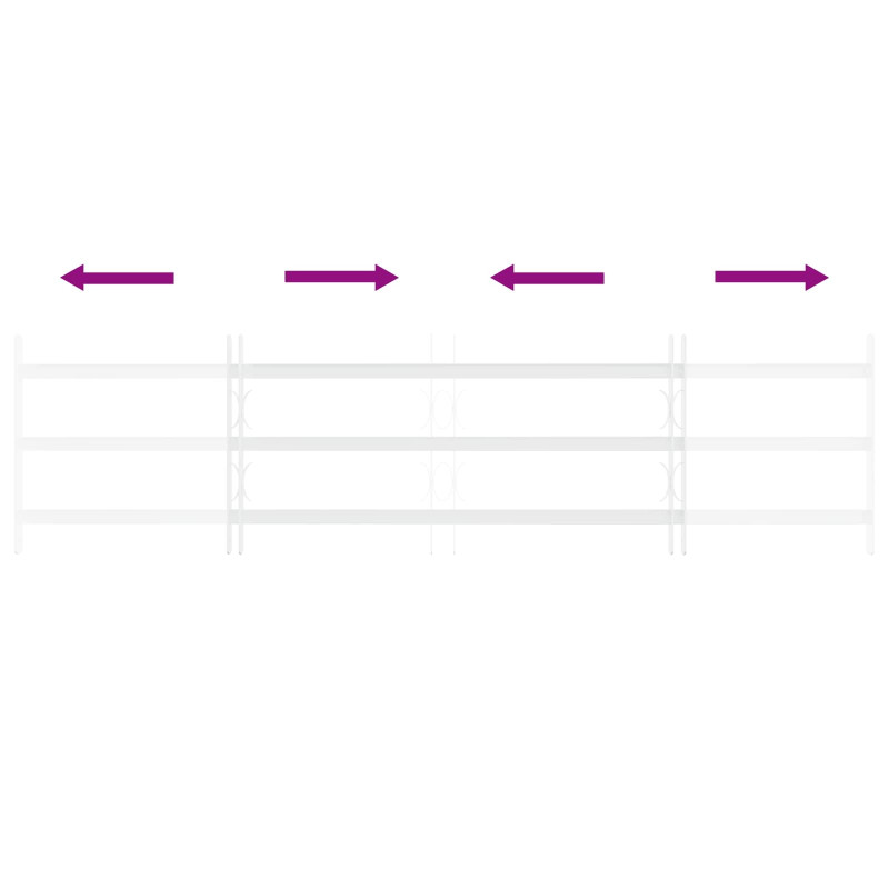 Krata zabezpieczająca do okien z 3 poprzeczkami 3 pcs 93-174 cm