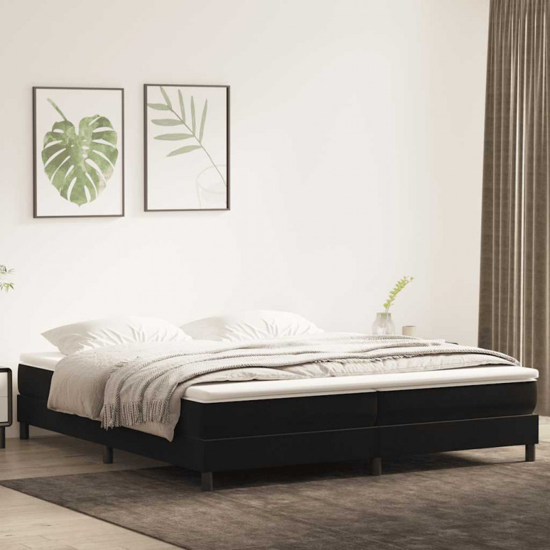 Łóżko typu Box Spring z materacem Czarny 200x220 cm Aksamit
