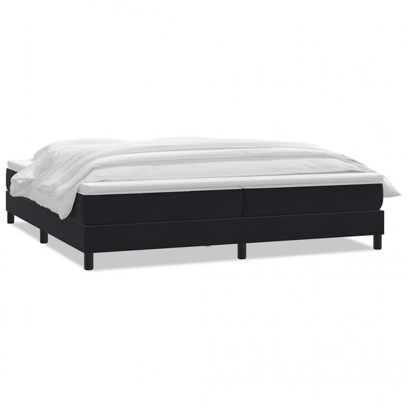 Łóżko typu Box Spring z materacem Czarny 200x220 cm Aksamit