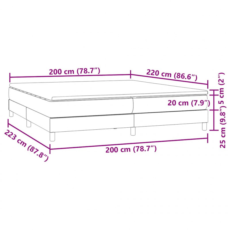 Łóżko typu Box Spring z materacem Czarny 200x220 cm Aksamit