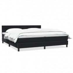 Łóżko typu Box Spring z materacem Czarny 200x220 cm Aksamit