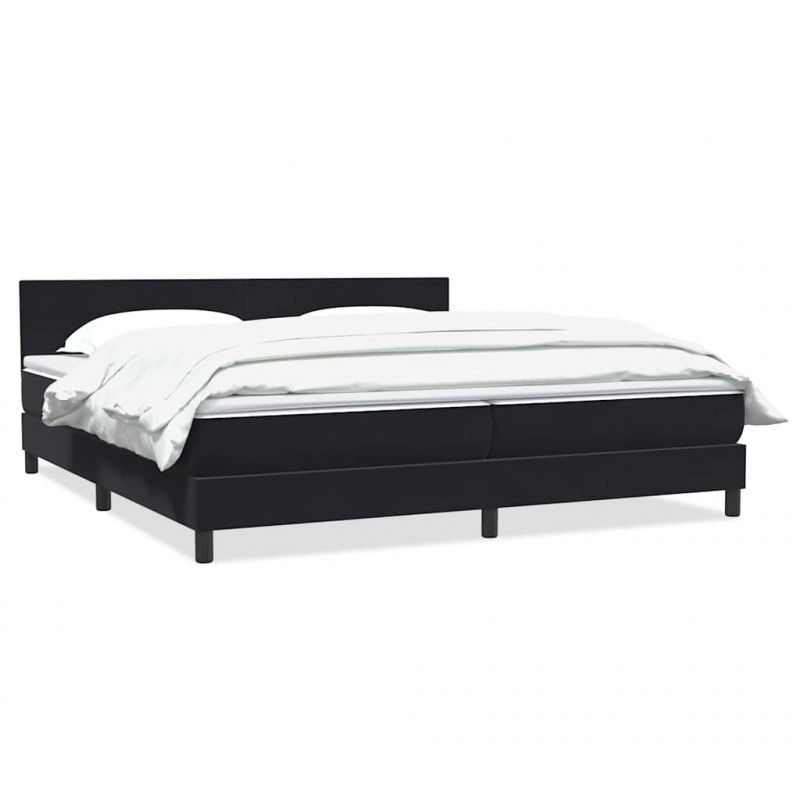 Łóżko typu Box Spring z materacem Czarny 200x220 cm Aksamit