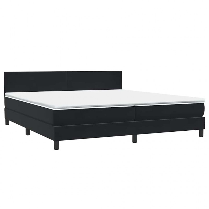 Łóżko typu Box Spring z materacem Czarny 200x220 cm Aksamit