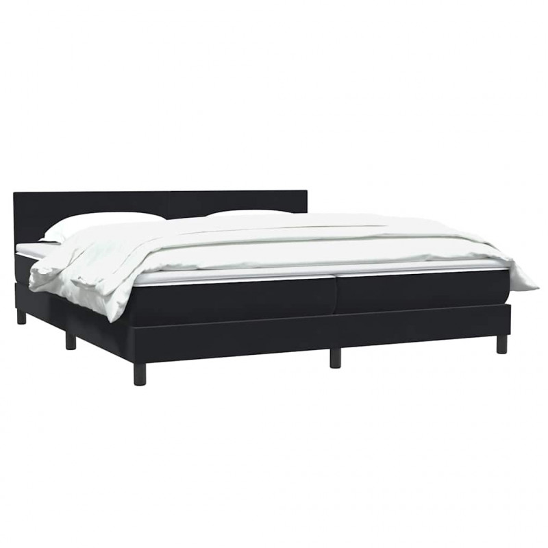 Łóżko typu Box Spring z materacem Czarny 200x220 cm Aksamit