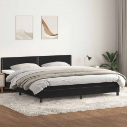 Łóżko typu Box Spring z materacem Czarny 200x220 cm Aksamit