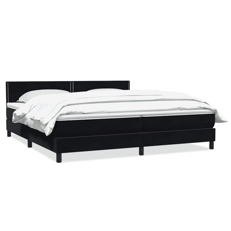 Łóżko typu Box Spring z materacem Czarny 200x220 cm Aksamit