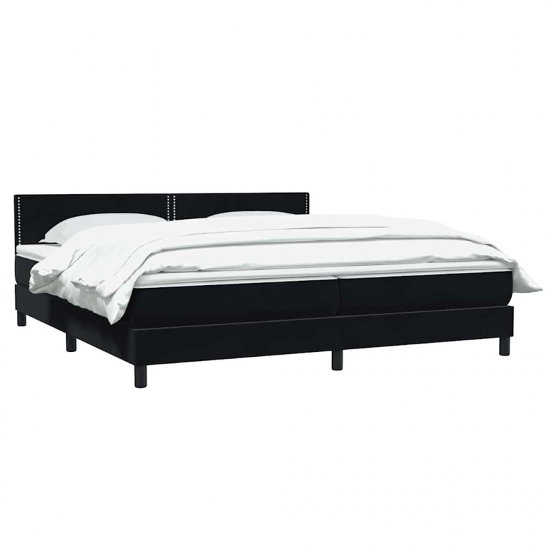 Łóżko typu Box Spring z materacem Czarny 200x220 cm Aksamit